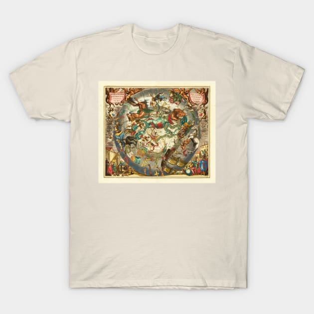 Star Chart of the Southern Sky - Andreas Cellarius T-Shirt by RandomGoodness